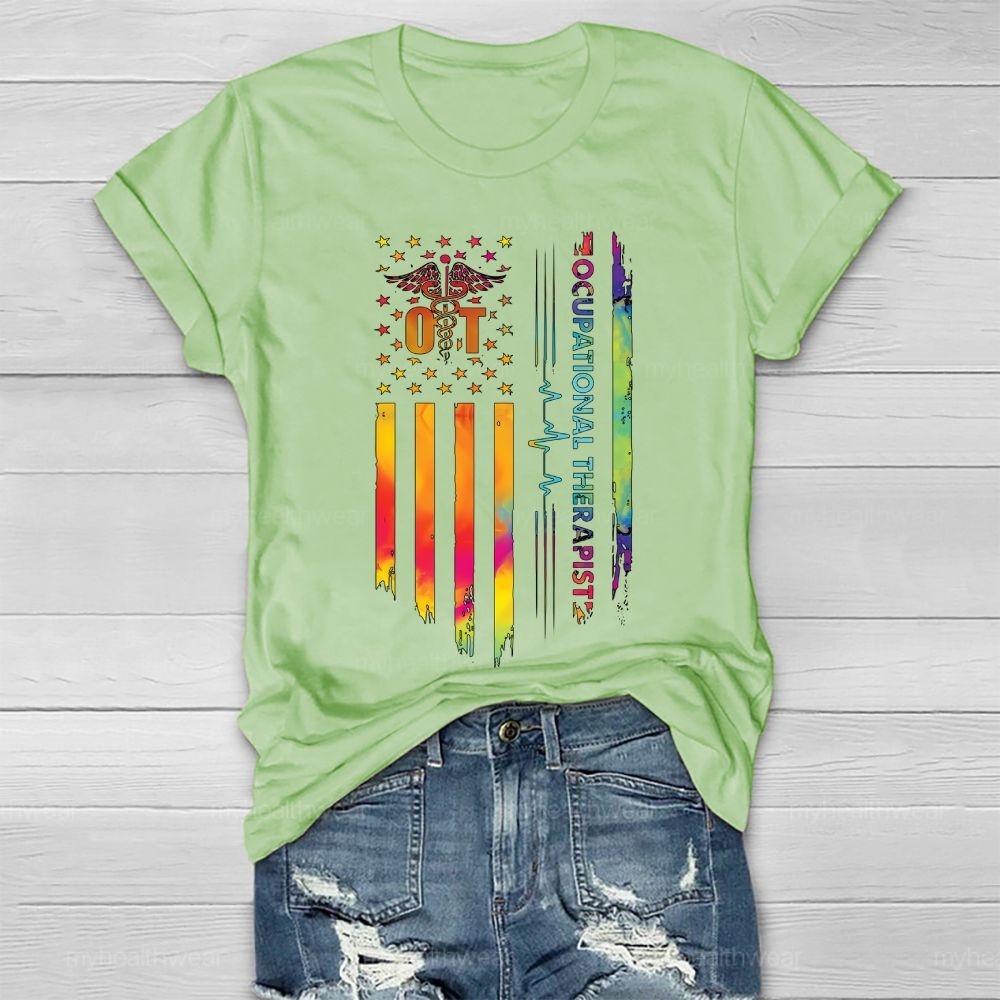 Occupational Therapist Flag Healthwear T-shirt