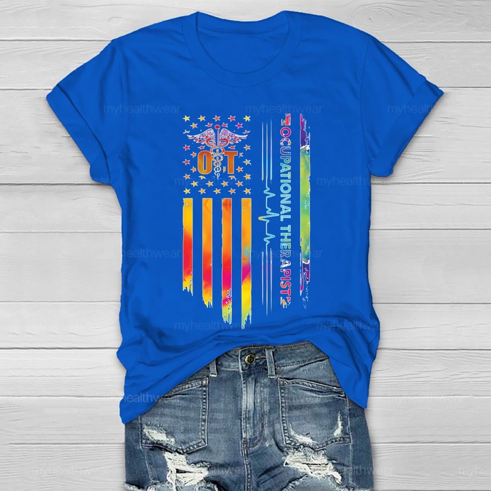 Occupational Therapist Flag Healthwear T-shirt