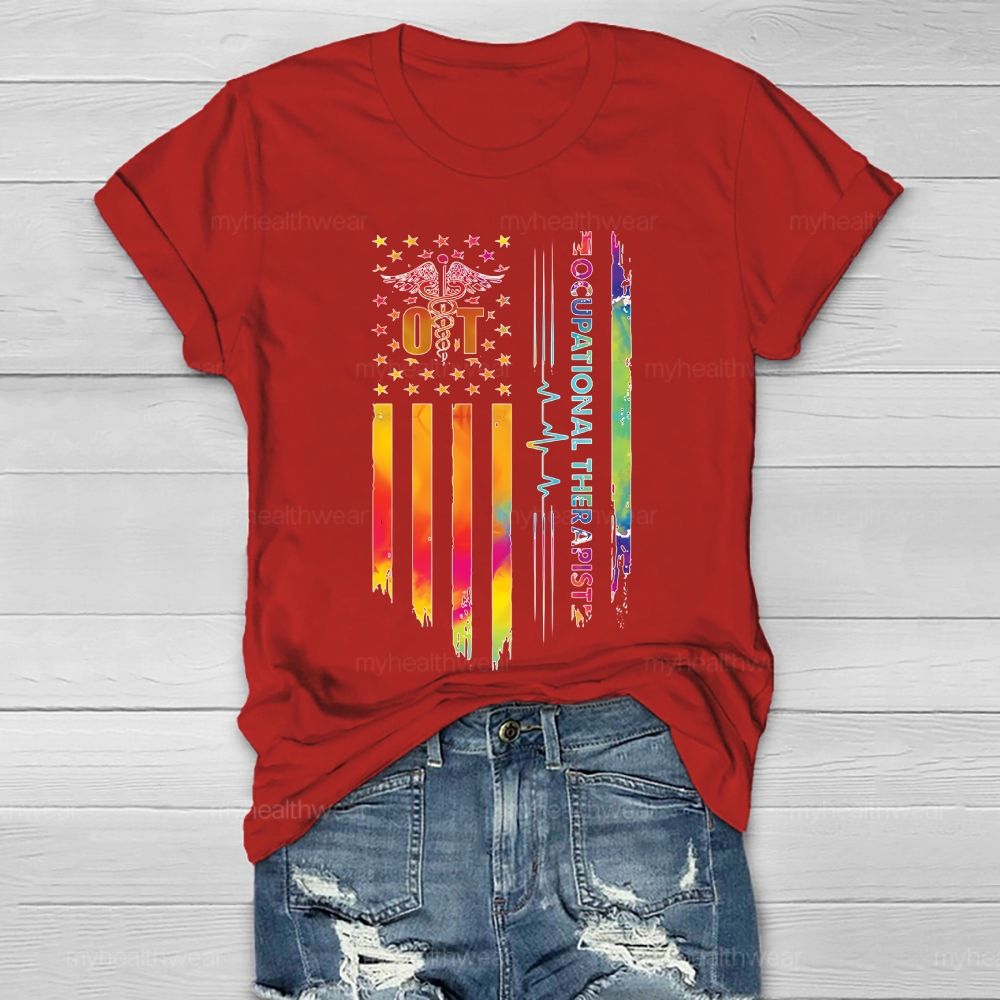Occupational Therapist Flag Healthwear T-shirt