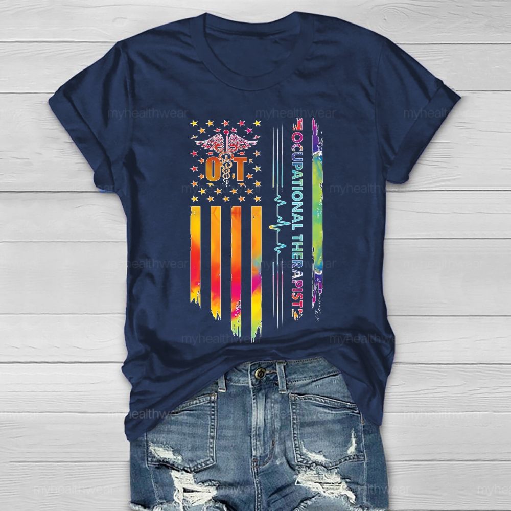 Occupational Therapist Flag Healthwear T-shirt