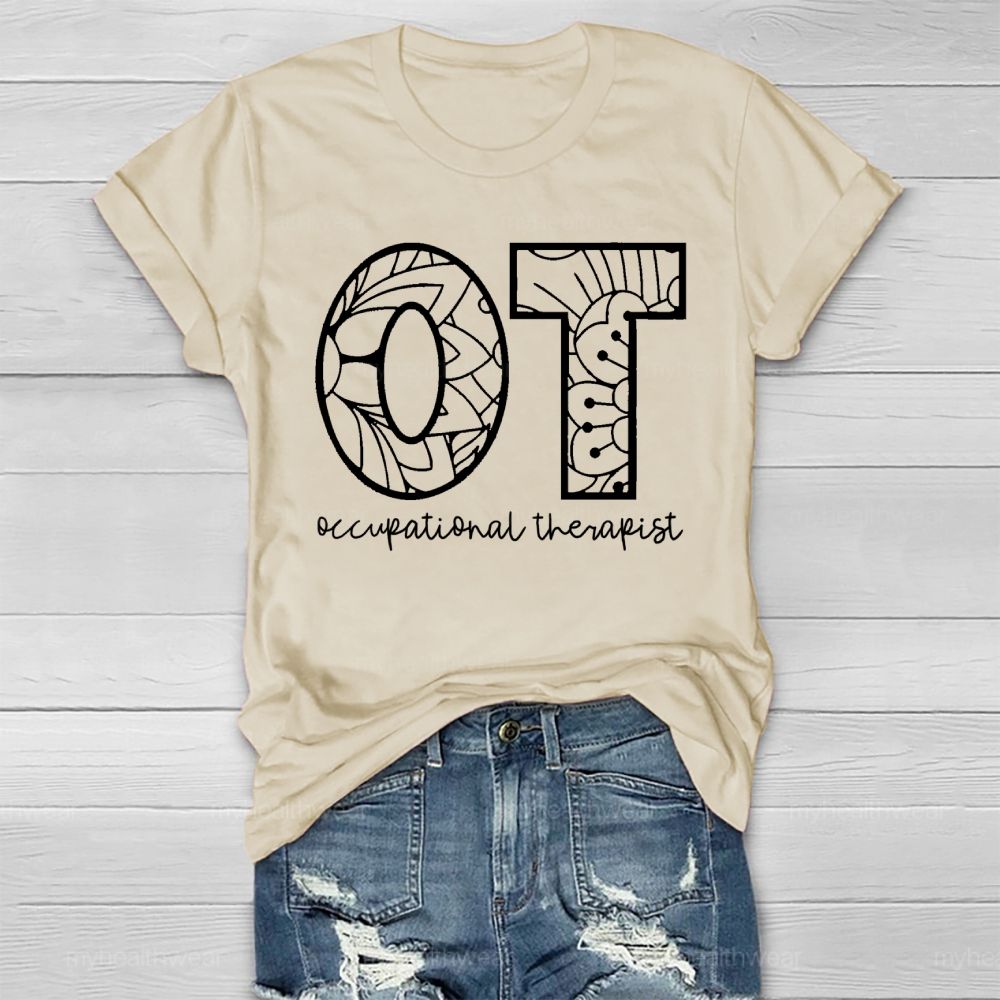 Occupational Therapist Pattern Letter Healthwear T-shirt