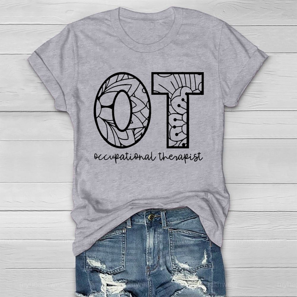 Occupational Therapist Pattern Letter Healthwear T-shirt