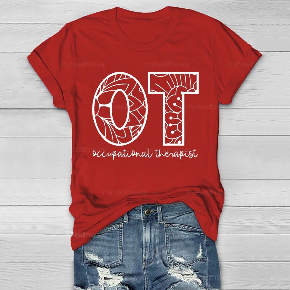 Occupational Therapist Pattern Letter Healthwear T-shirt