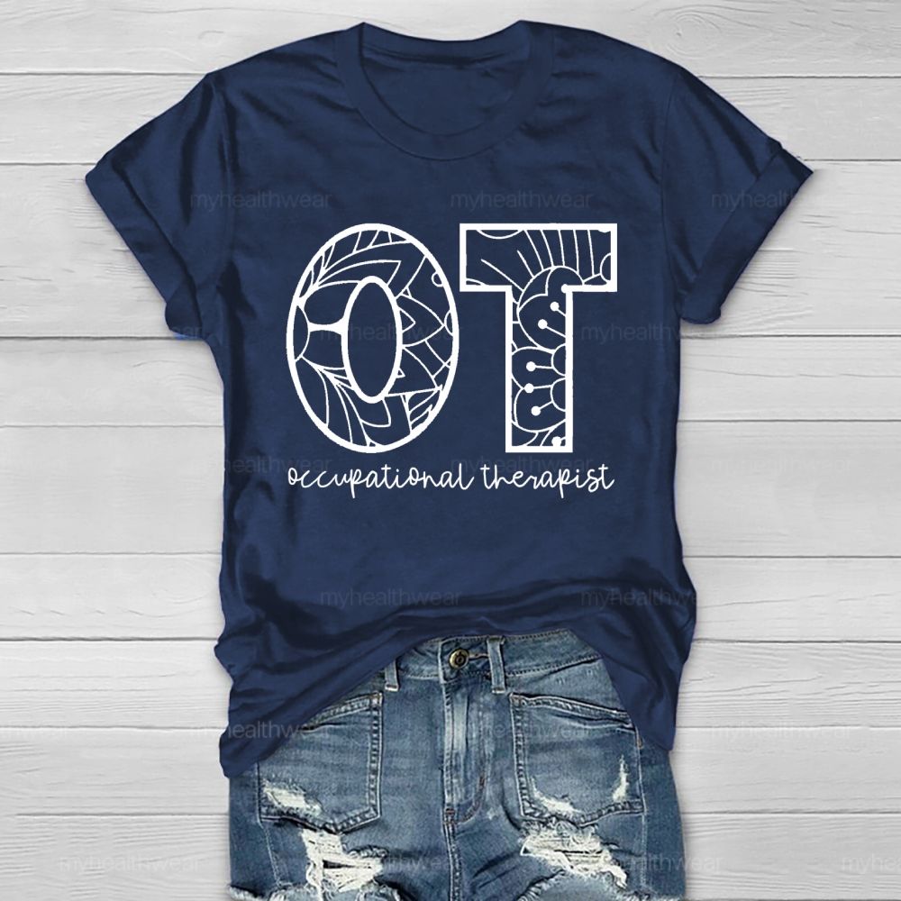 Occupational Therapist Pattern Letter Healthwear T-shirt