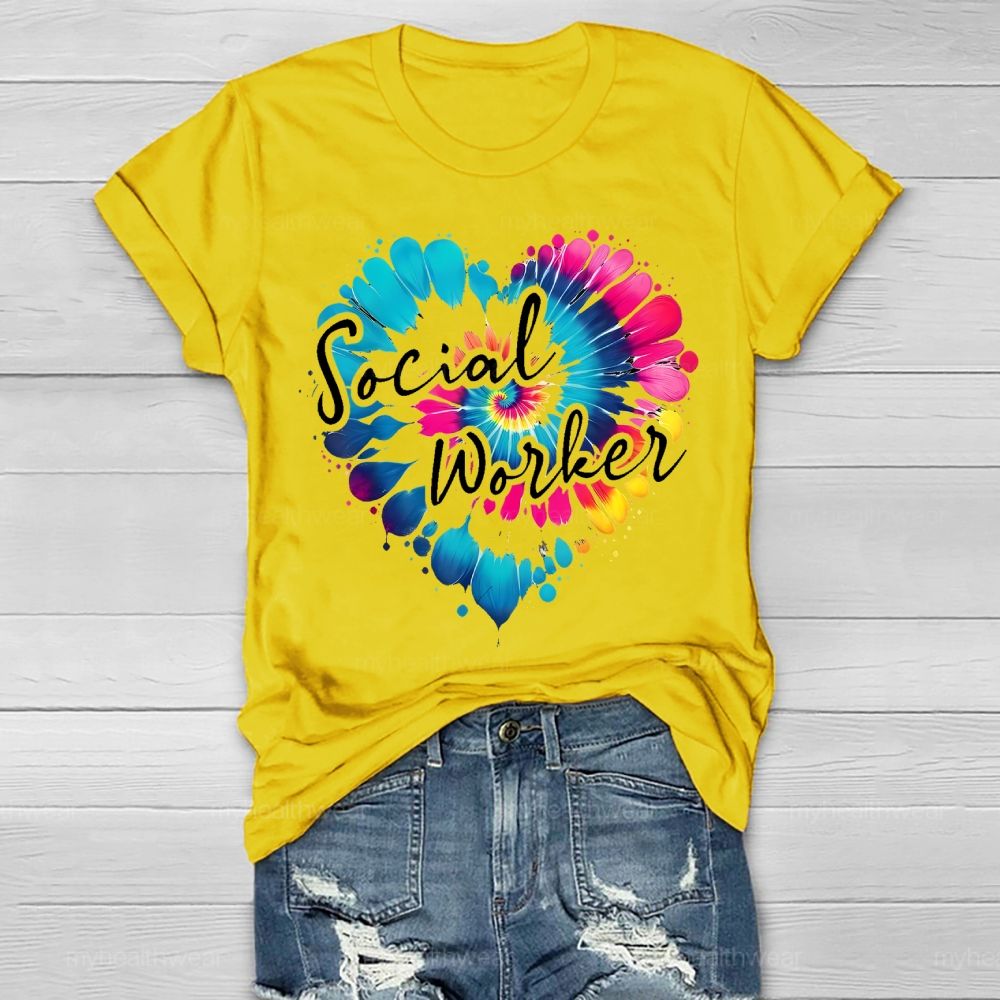 Social Worker Colorful Love Healthwear T-shirt