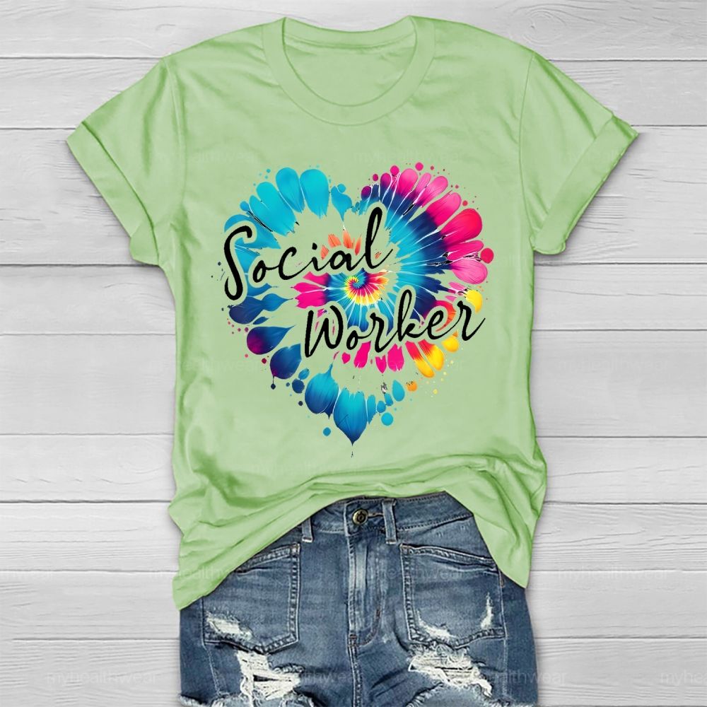 Social Worker Colorful Love Healthwear T-shirt