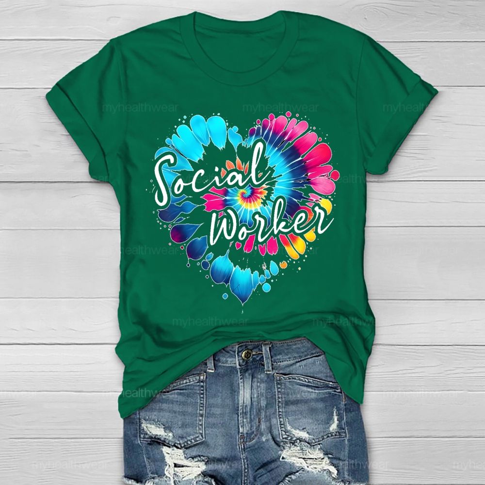 Social Worker Colorful Love Healthwear T-shirt