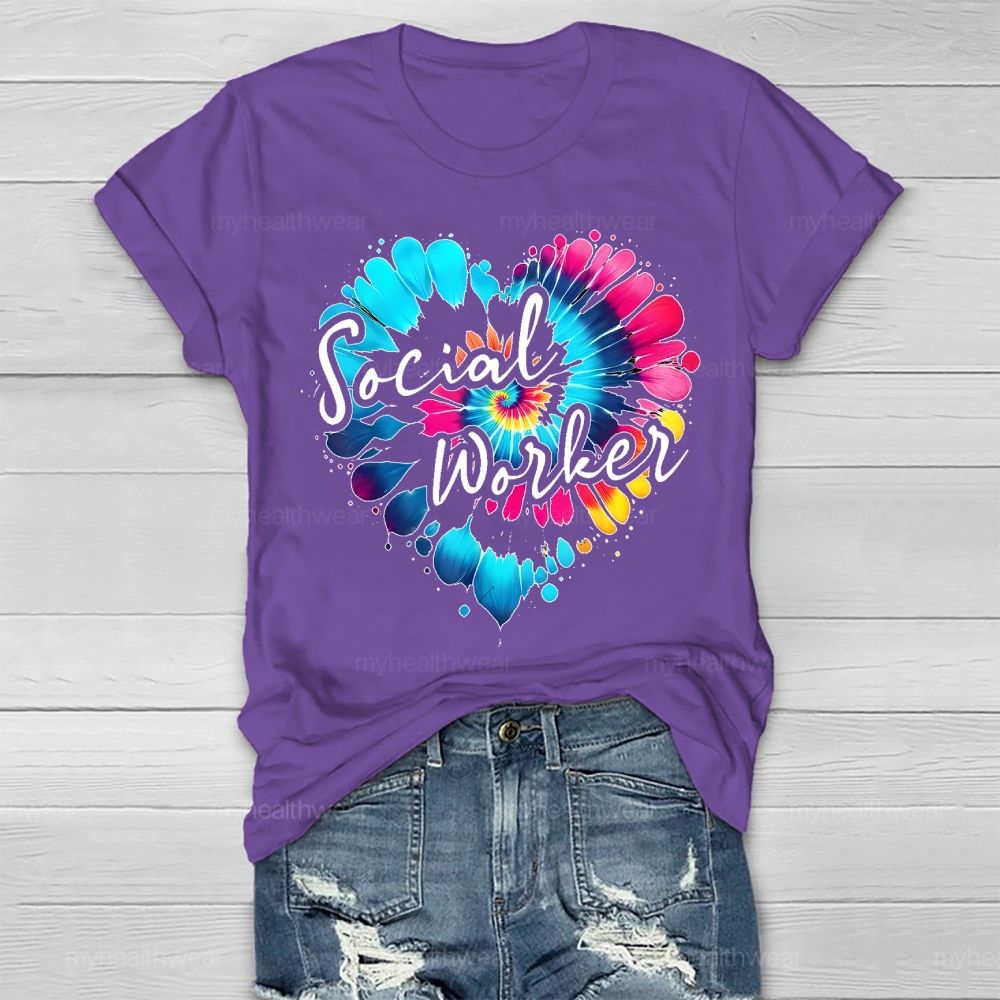Social Worker Colorful Love Healthwear T-shirt