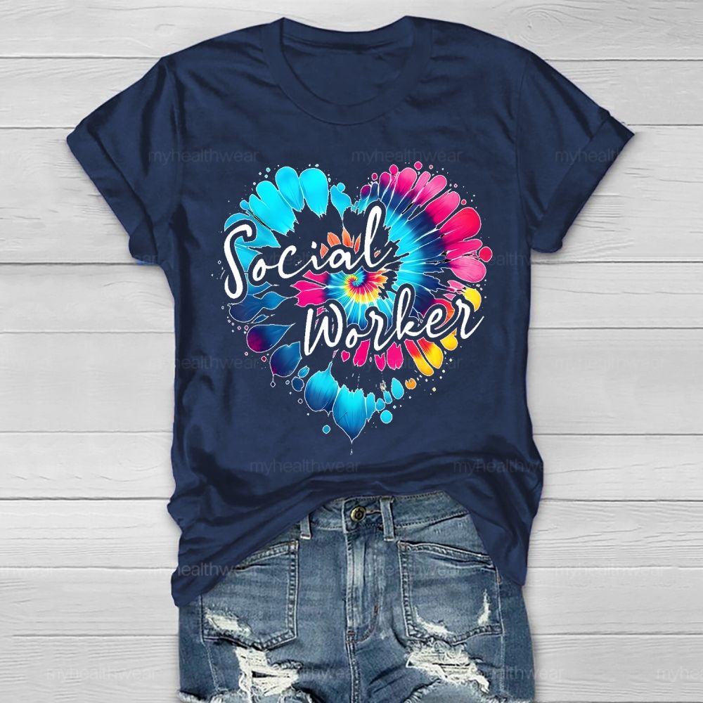 Social Worker Colorful Love Healthwear T-shirt