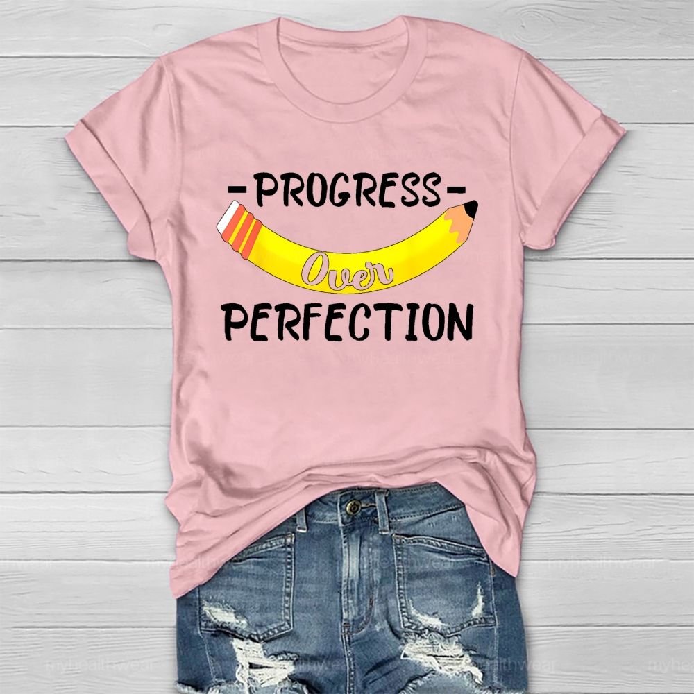 Progress Over Perfection Pencil Healthwear T-shirt