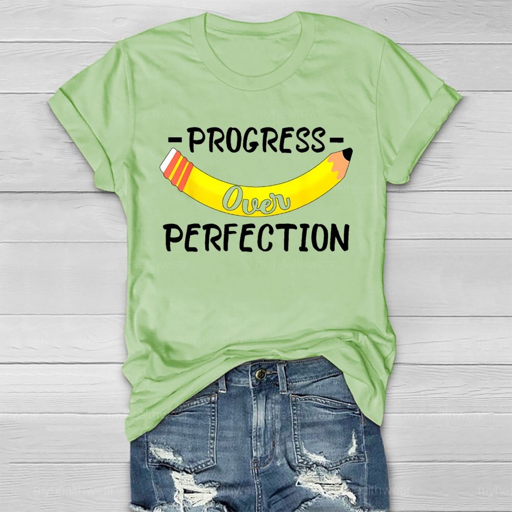 Progress Over Perfection Pencil Healthwear T-shirt