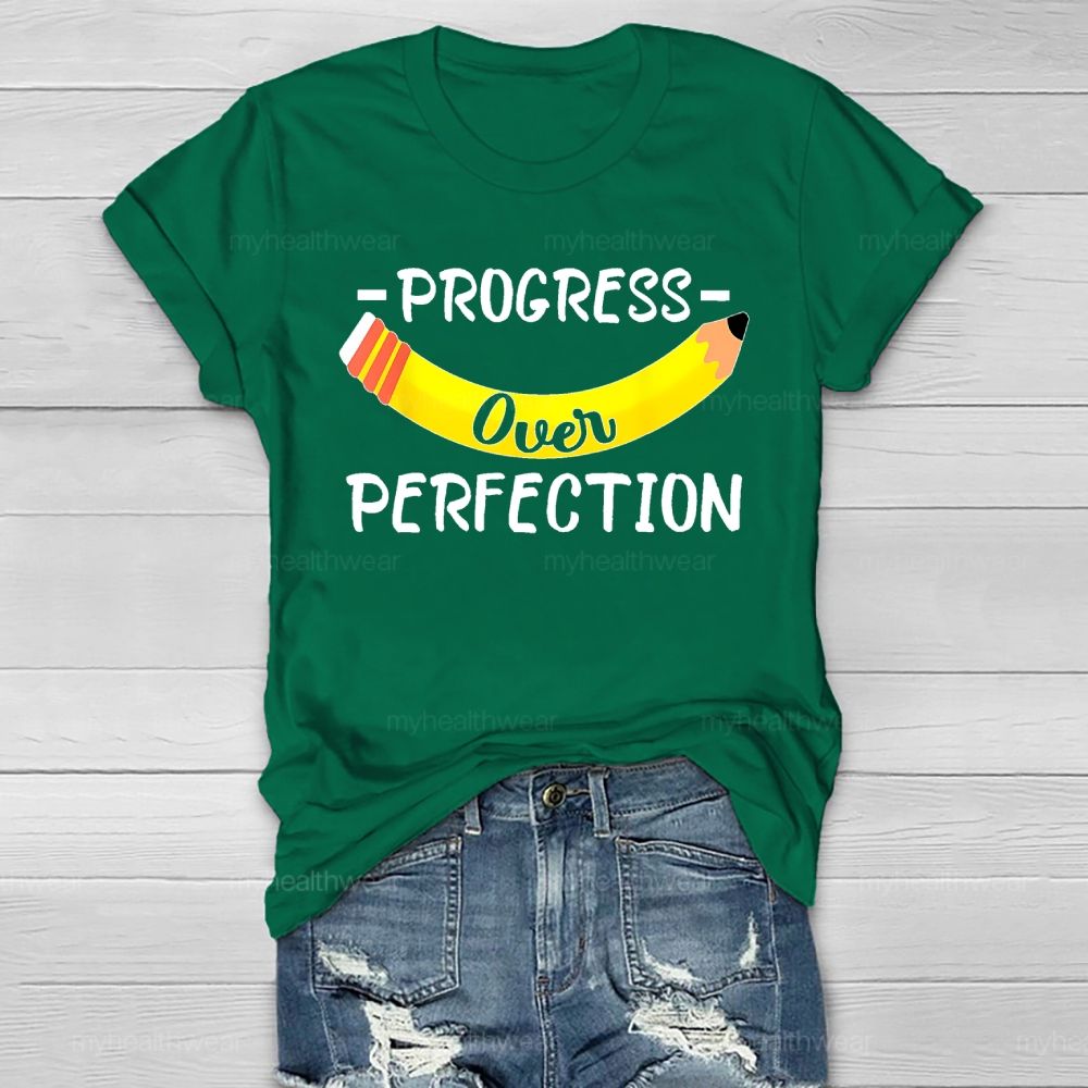 Progress Over Perfection Pencil Healthwear T-shirt
