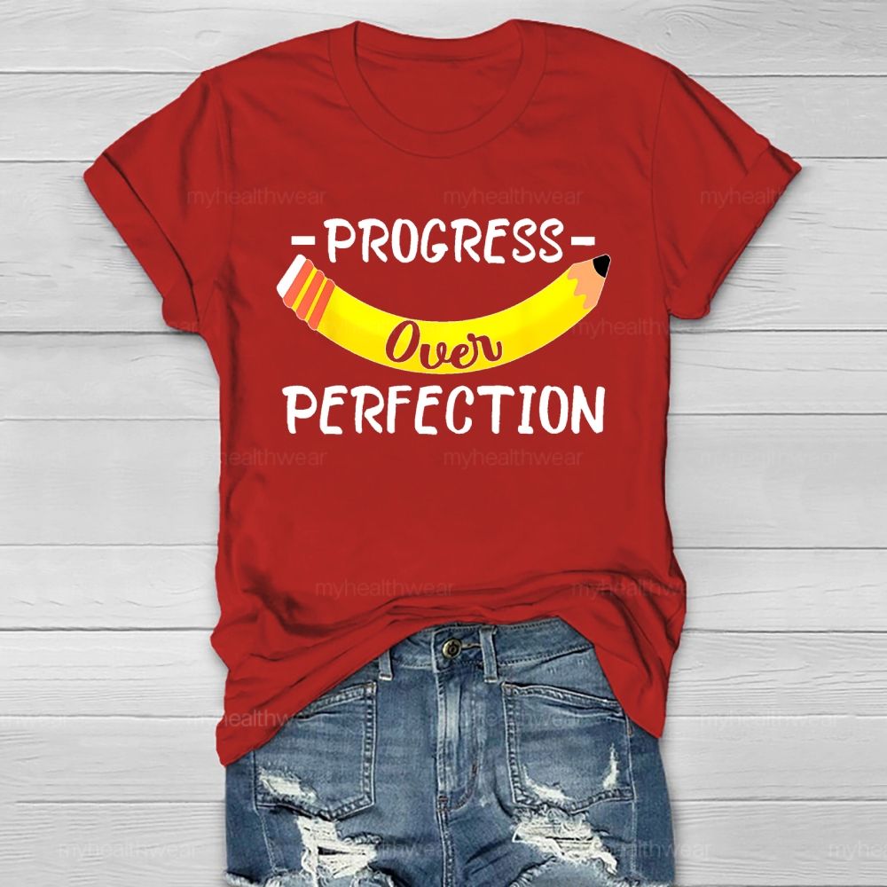 Progress Over Perfection Pencil Healthwear T-shirt