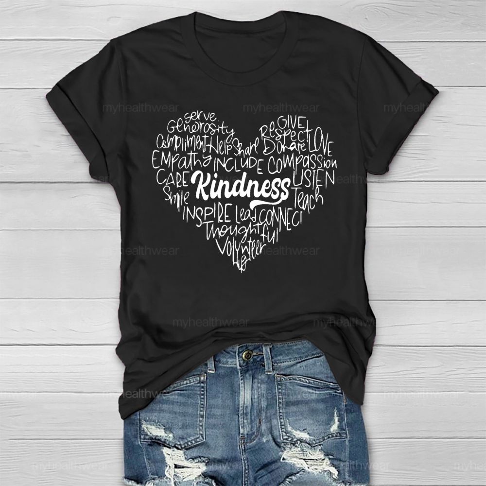Kindness Serve Generosity Love Letters Healthwear T-shirt