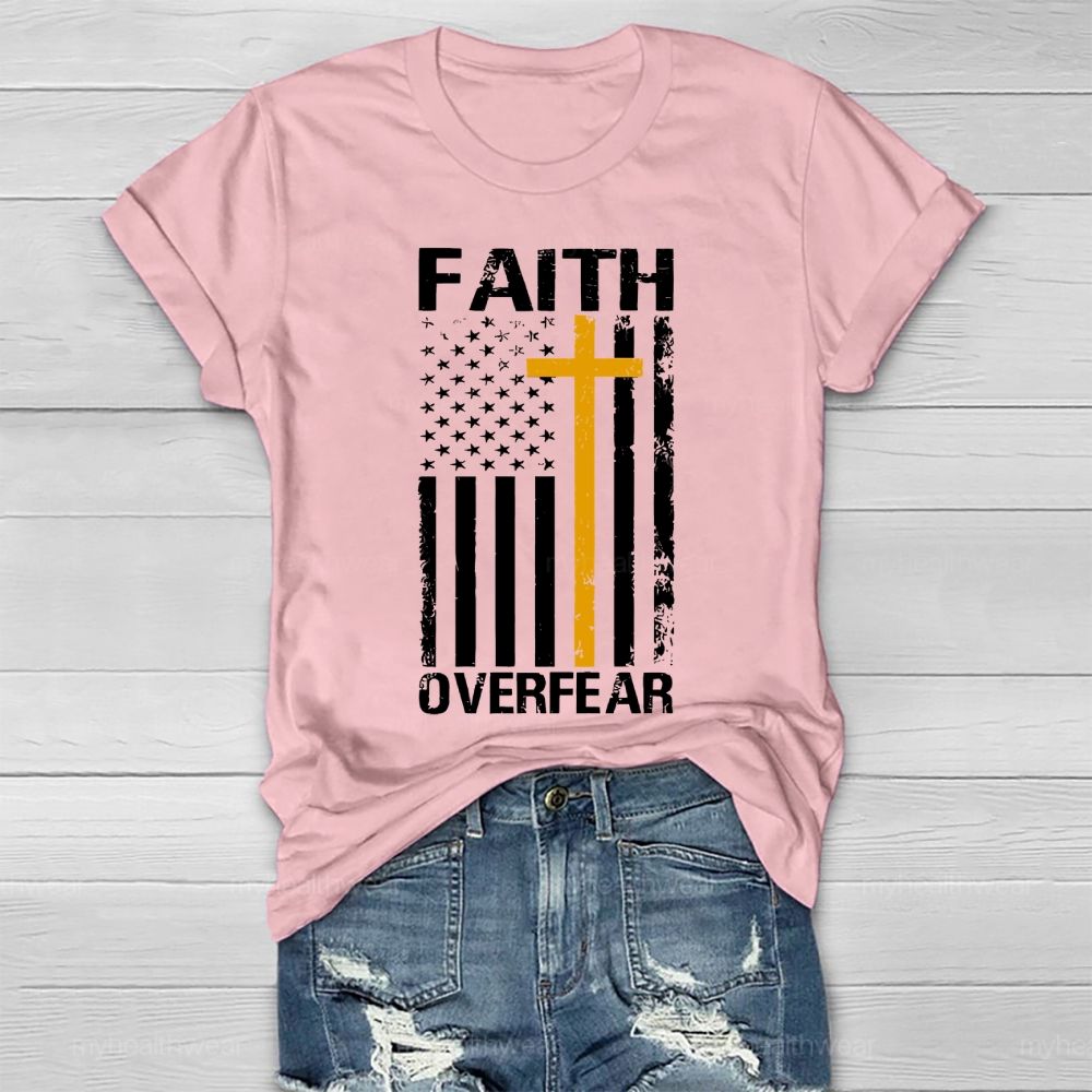 Faith Over Fear Cross Flag Healthwear T-shirt