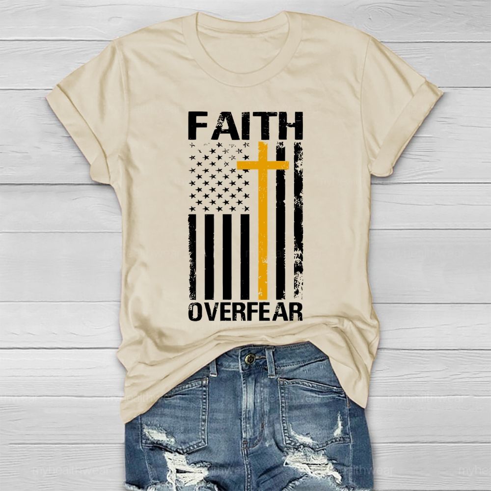 Faith Over Fear Cross Flag Healthwear T-shirt