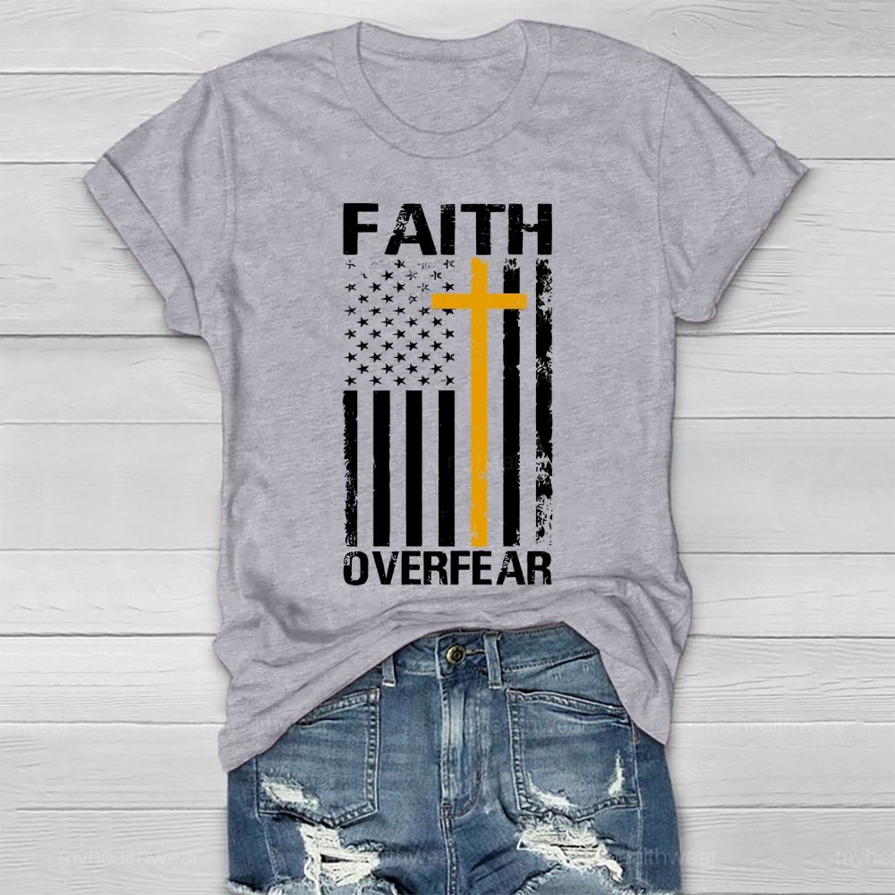 Faith Over Fear Cross Flag Healthwear T-shirt