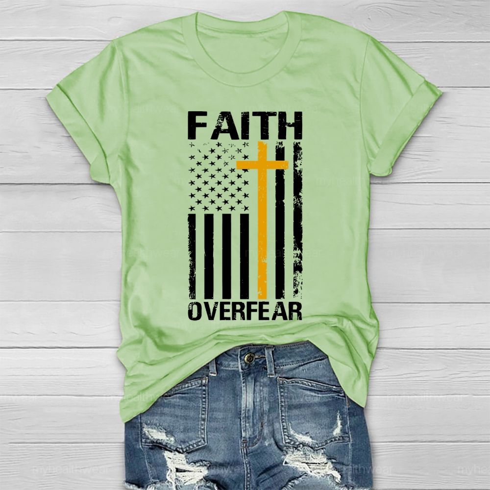 Faith Over Fear Cross Flag Healthwear T-shirt