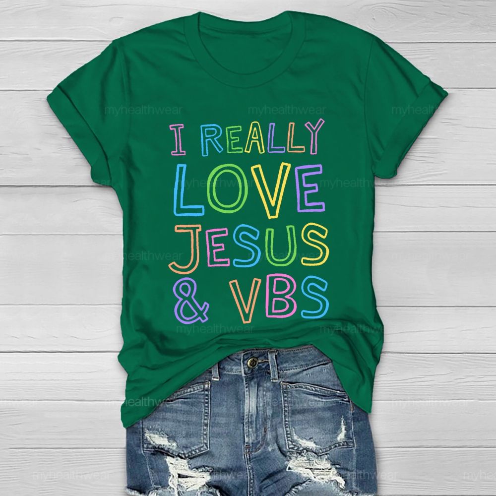 I Really Love Jesus Vbs Healthwear T-shirt
