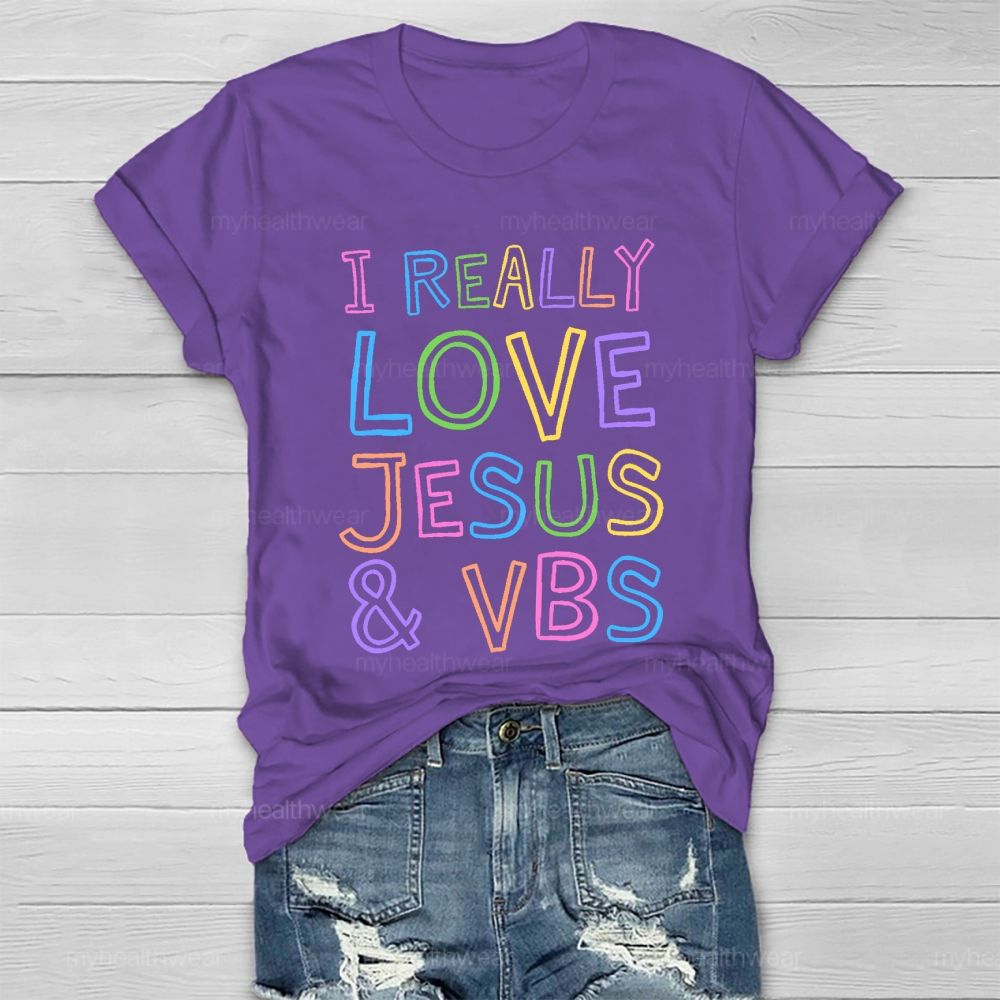 I Really Love Jesus Vbs Healthwear T-shirt