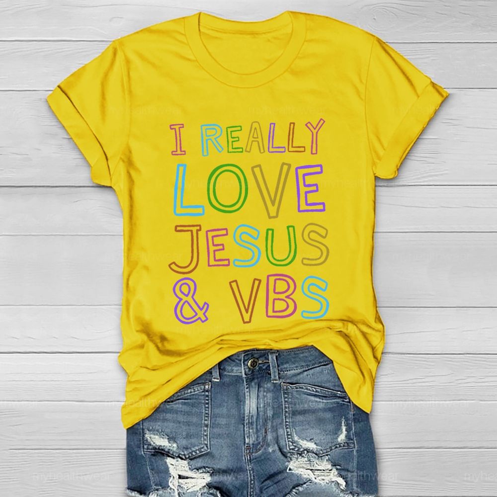 I Really Love Jesus Vbs Healthwear T-shirt