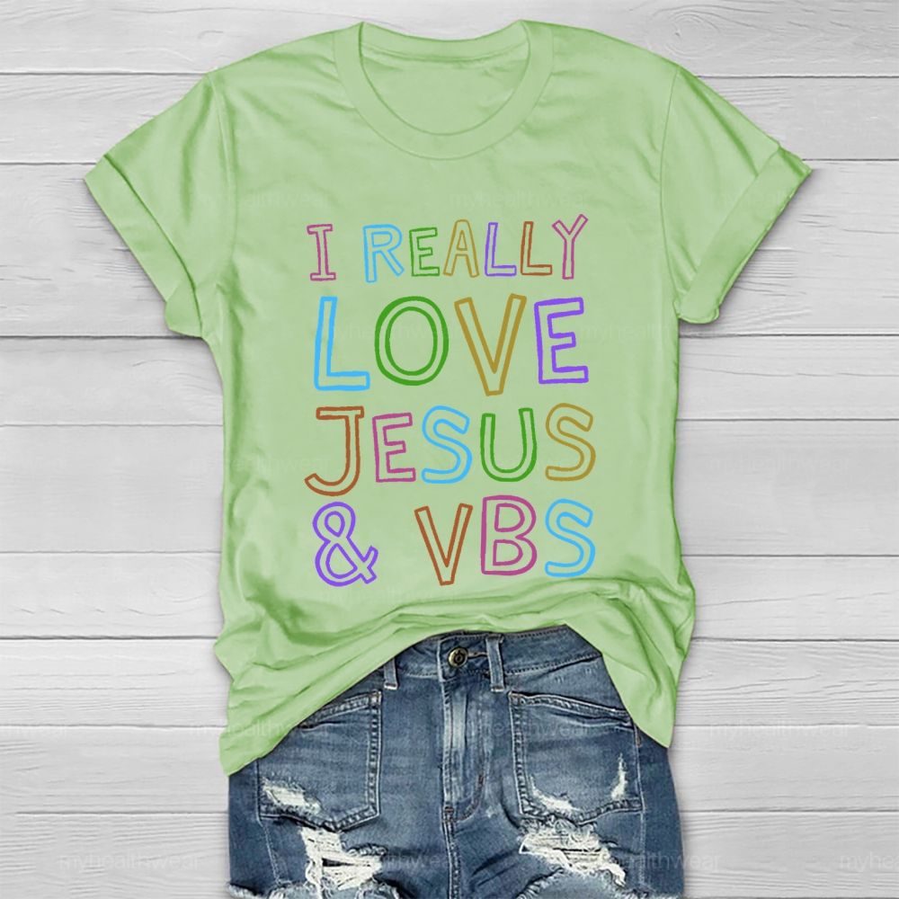 I Really Love Jesus Vbs Healthwear T-shirt