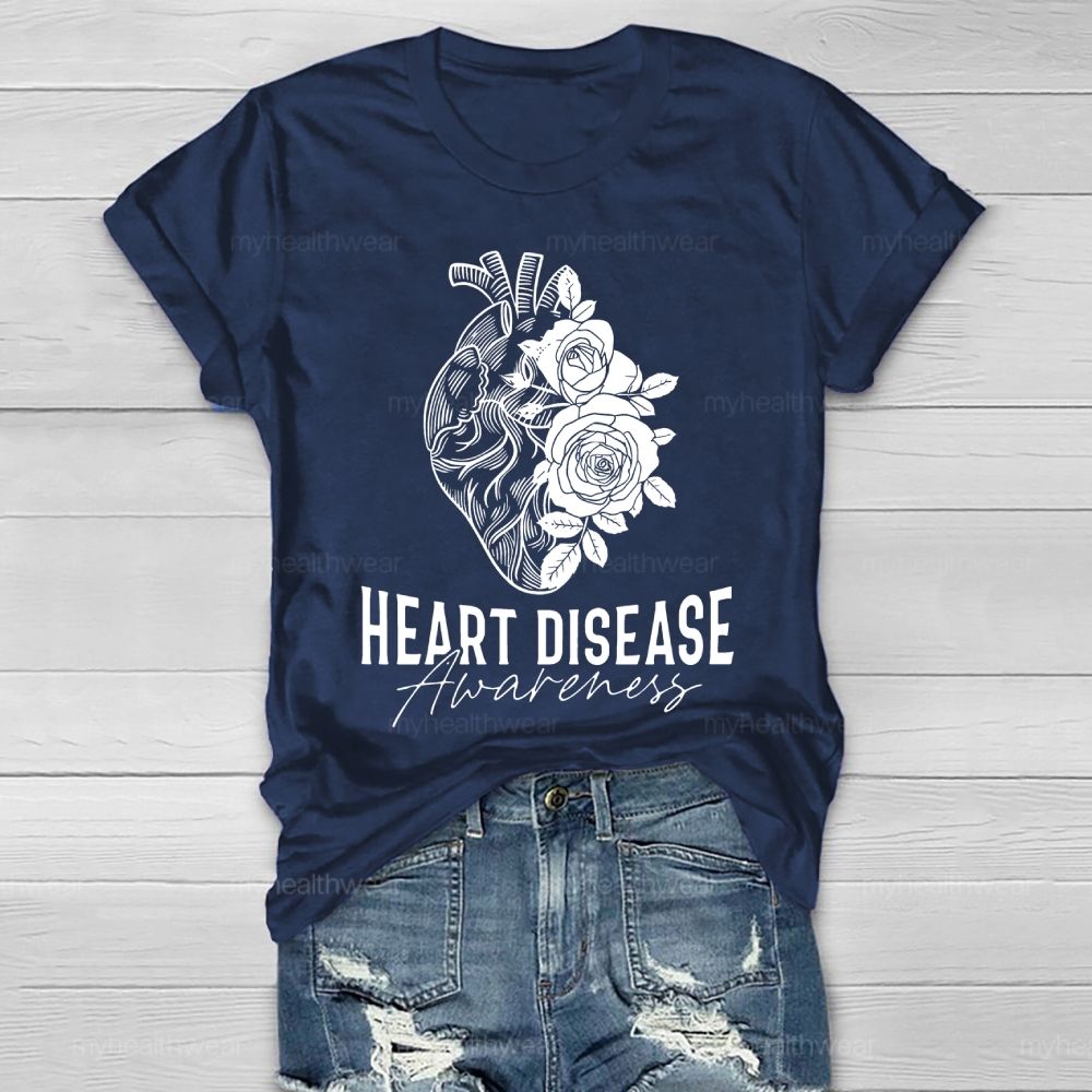 Heart Disease Awareness Graphic Healthwear T-shirt