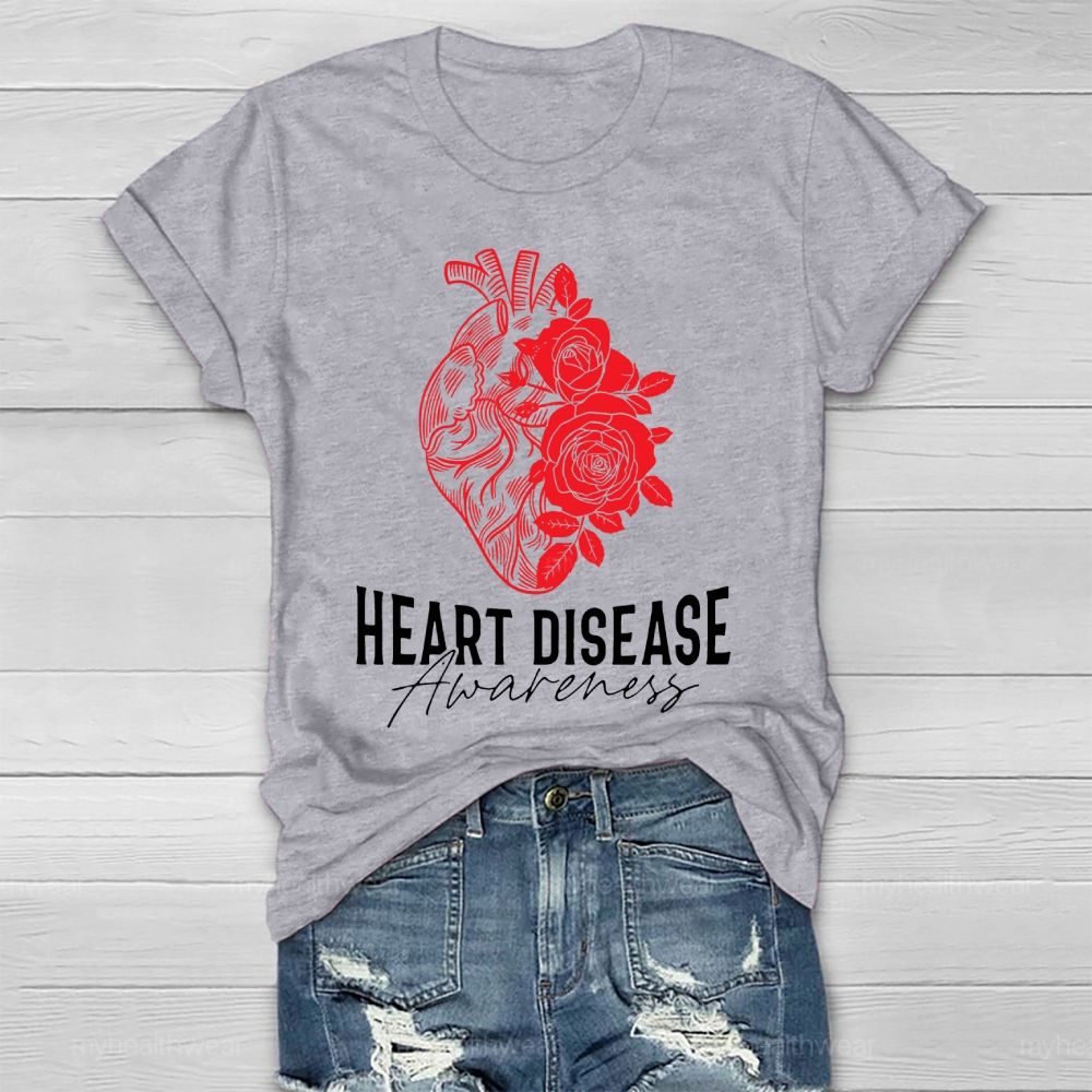 Heart Disease Awareness Graphic Healthwear T-shirt