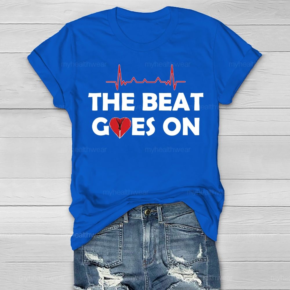 The Beat Goes On Heartbeat Healthwear T-shirt