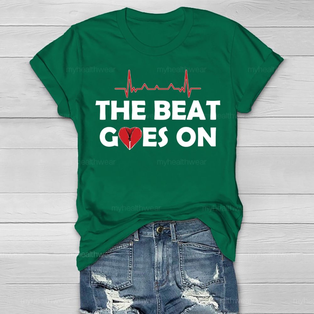 The Beat Goes On Heartbeat Healthwear T-shirt