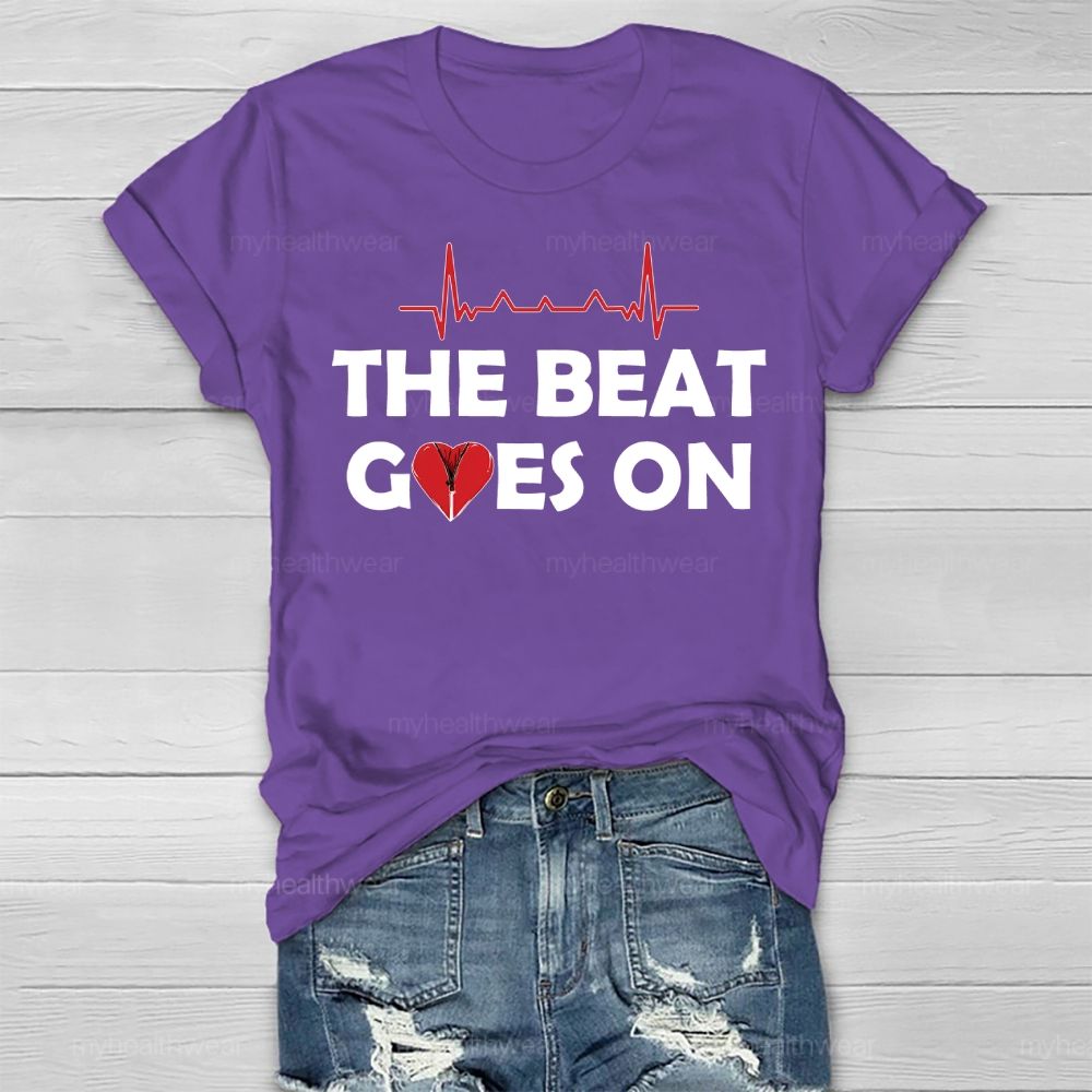 The Beat Goes On Heartbeat Healthwear T-shirt