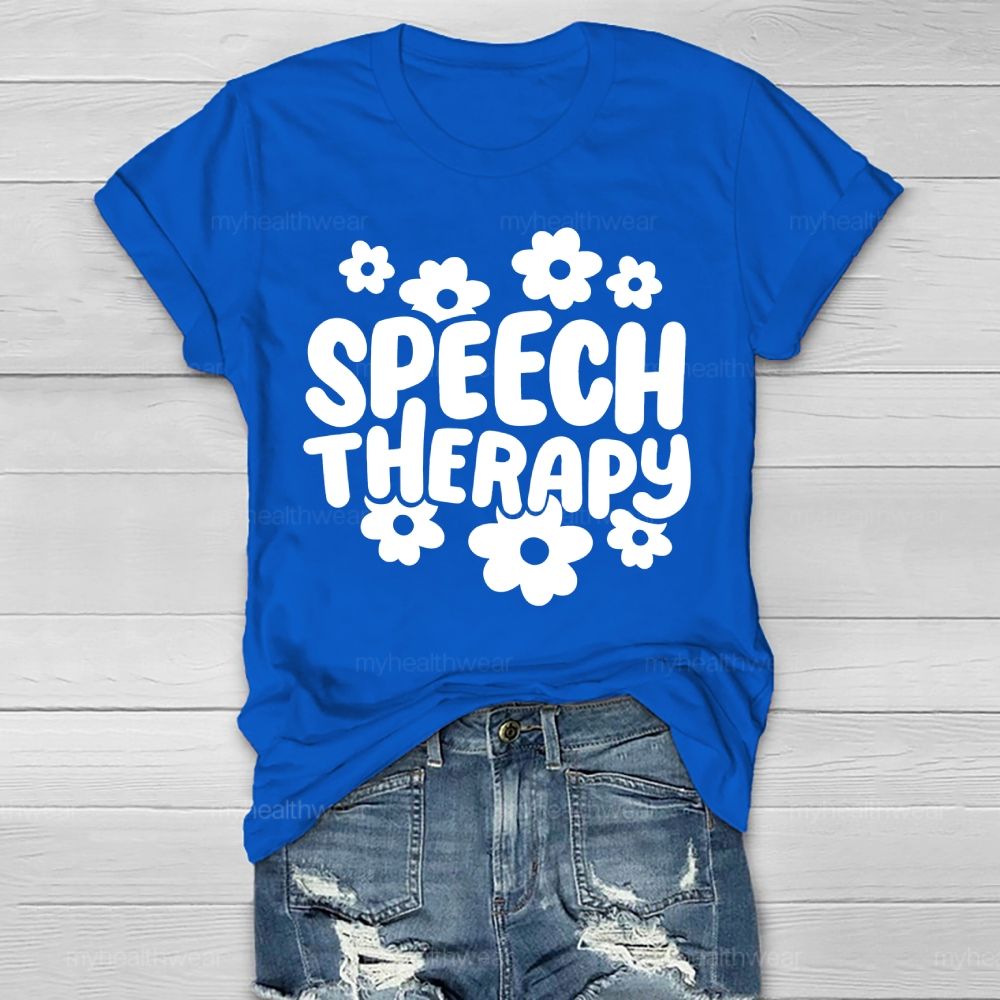Speech Therapy Flowers Healthwear T-shirt