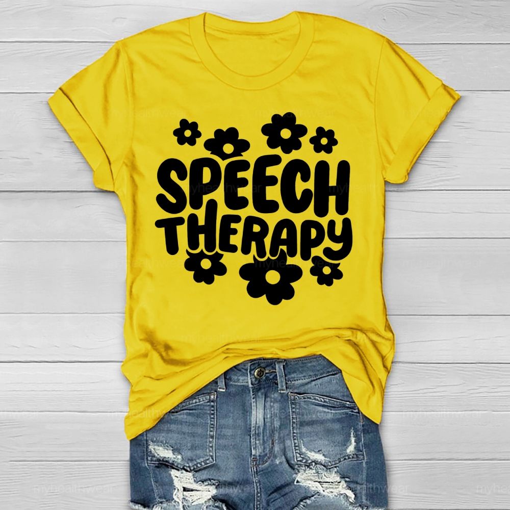 Speech Therapy Flowers Healthwear T-shirt