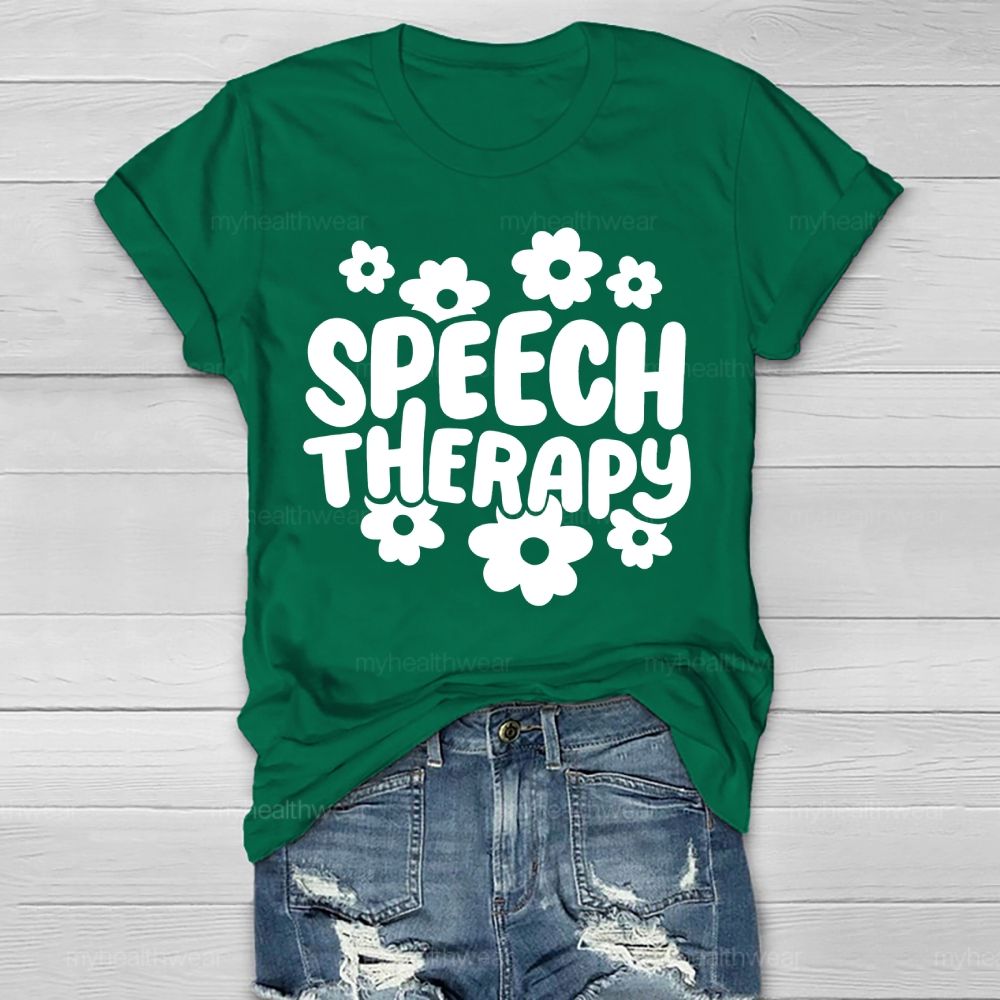 Speech Therapy Flowers Healthwear T-shirt