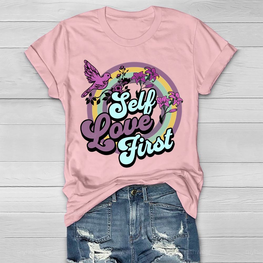 Self Love First Flowers Healthwear T-shirt