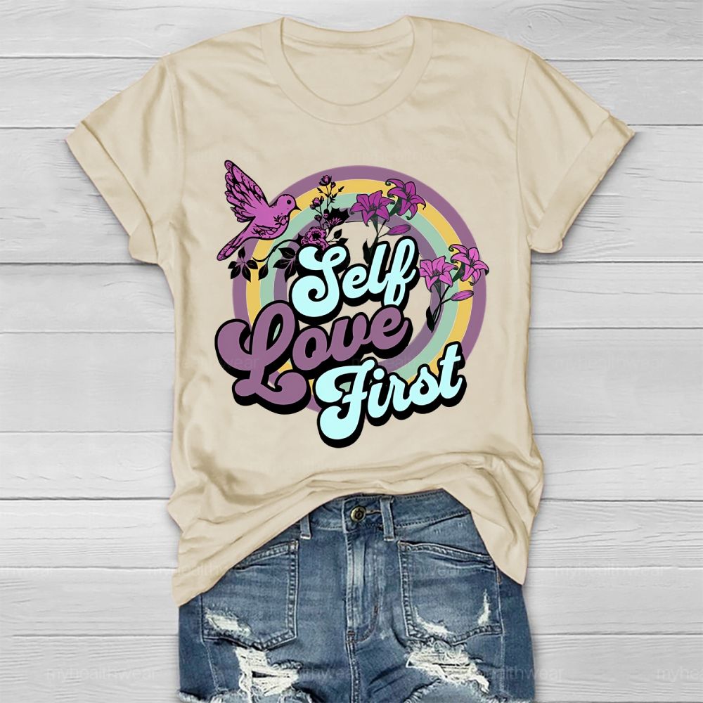 Self Love First Flowers Healthwear T-shirt
