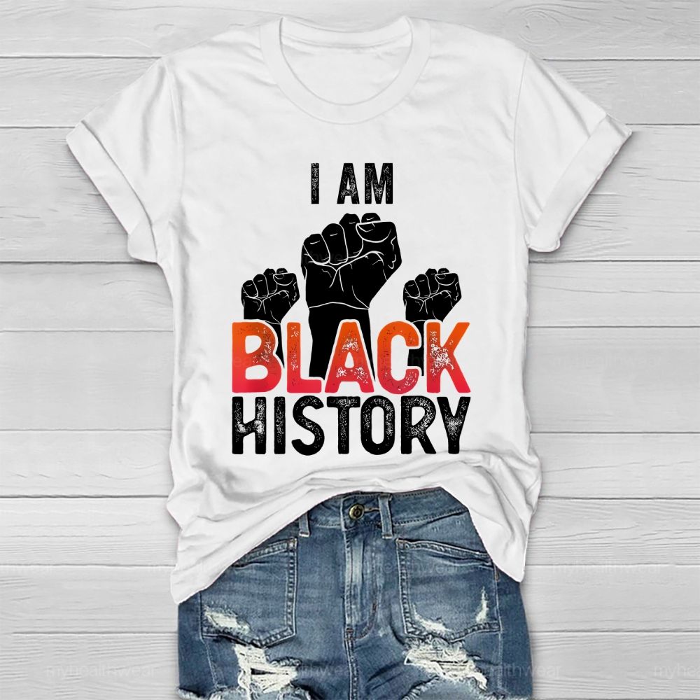 I Am Black History Fist Healthwear T-shirt