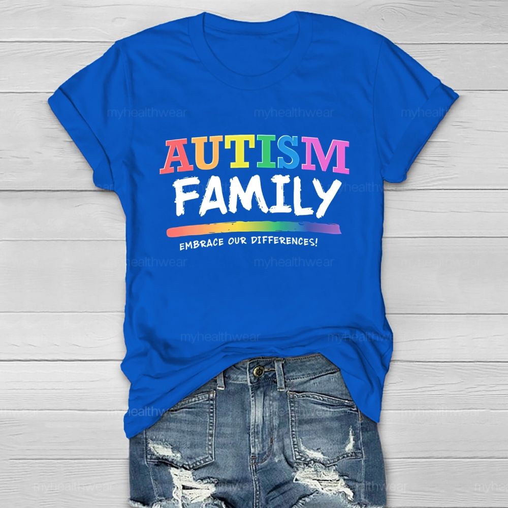Autism Family Embrace Our Differences Healthwear T-shirt