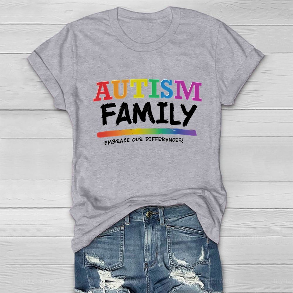 Autism Family Embrace Our Differences Healthwear T-shirt