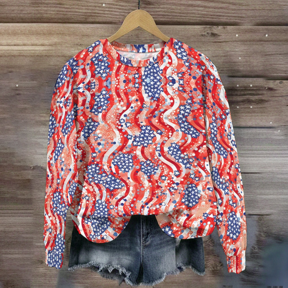 Blue Star Ripple Pattern Sweatshirt