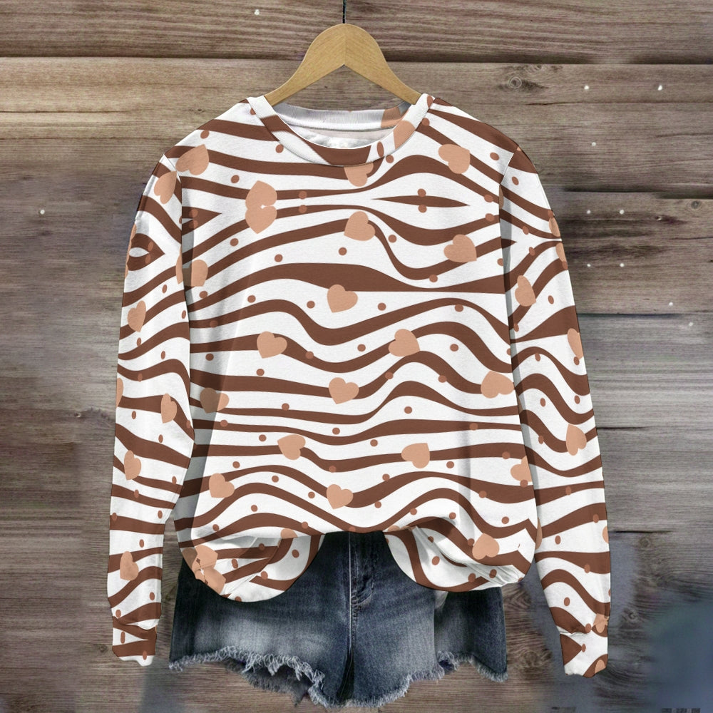 Hearts Stripes All-Over Print Sweatshirt