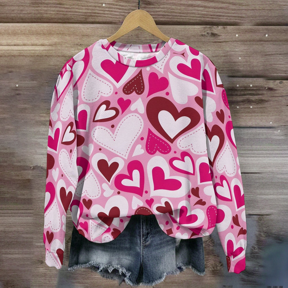 Love Fully Printed Valentine's Day Sweatshirt