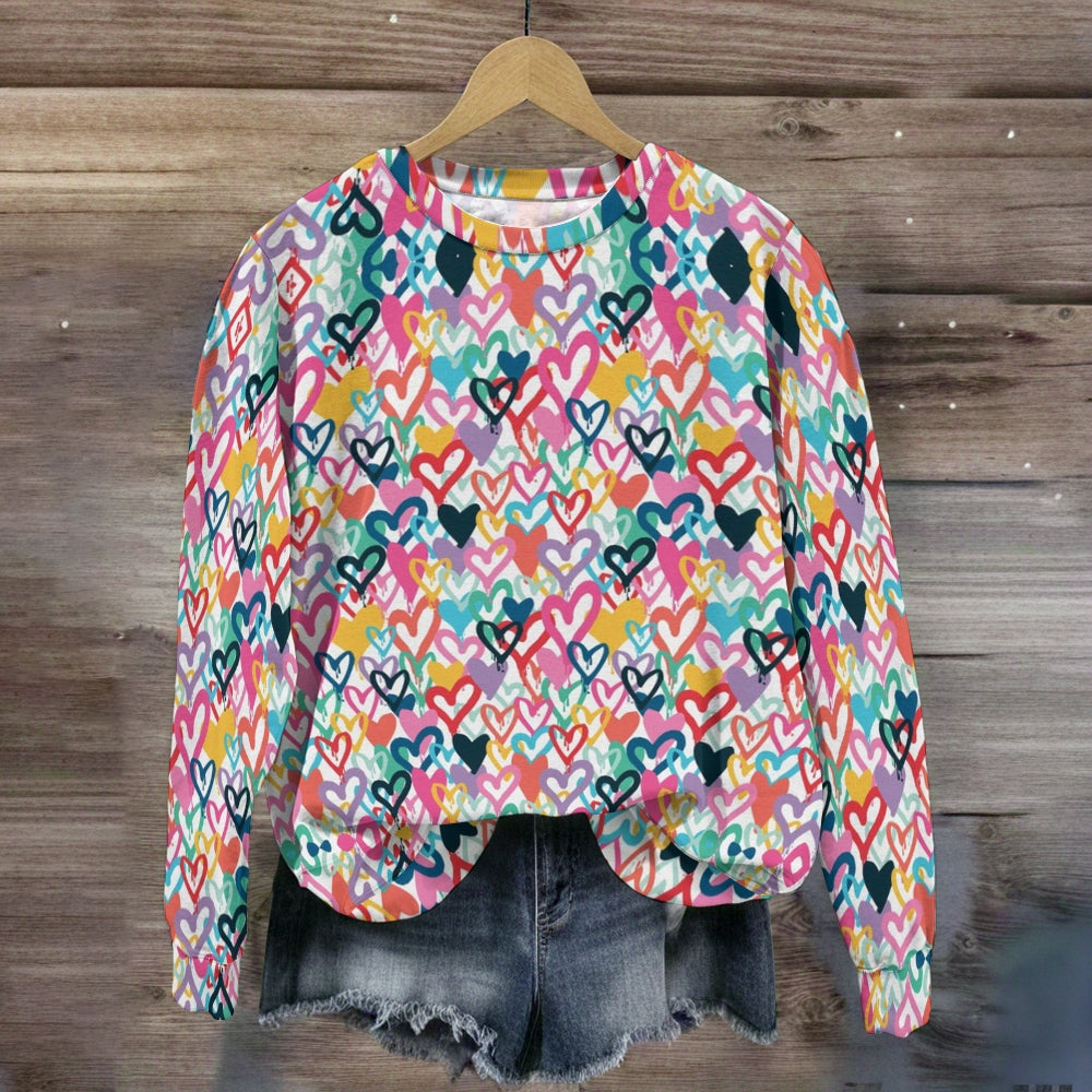 Colorful Cute Little Hearts Sweatshirt