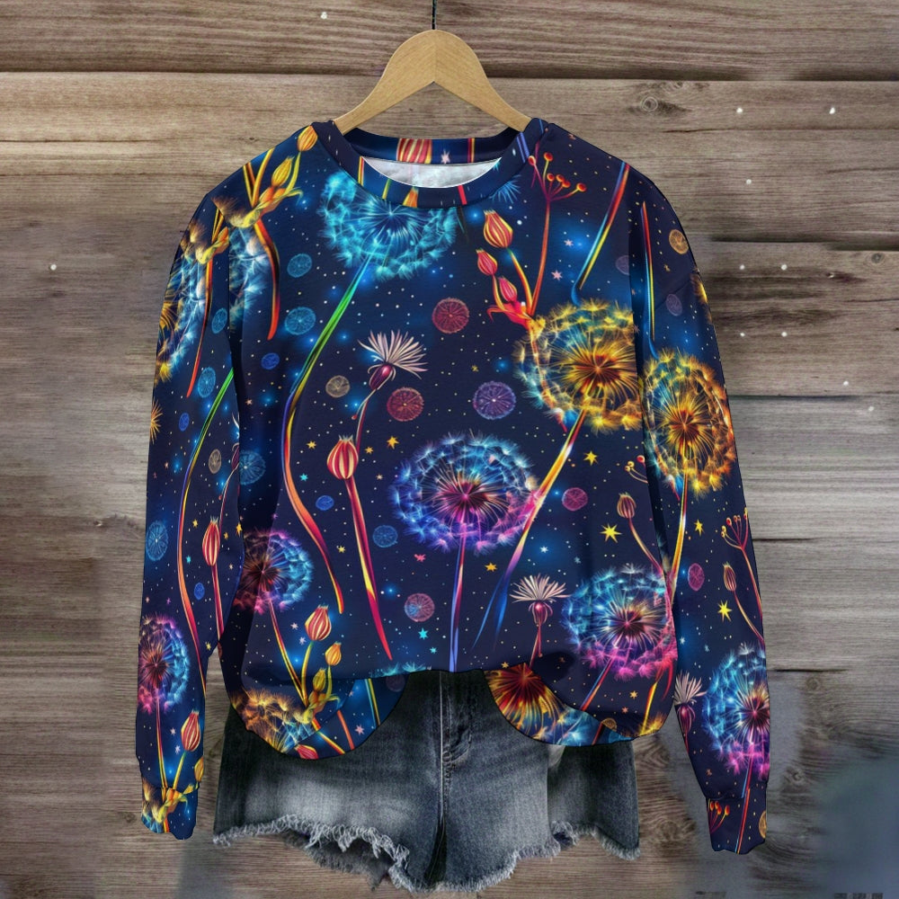 Gradient Colorful Dandelion Sweatshirt