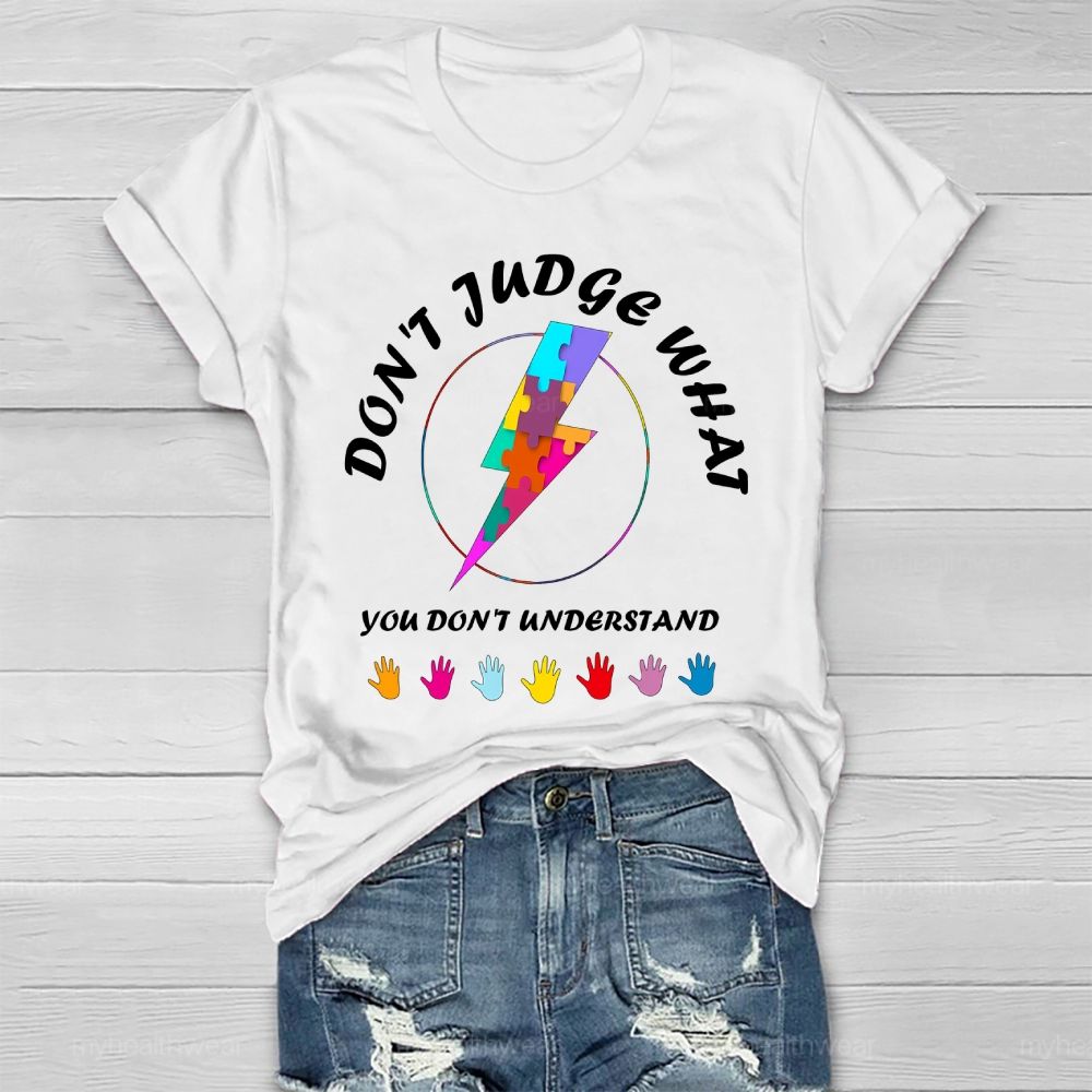 Don't Judge What You Don't Understand Puzzle Lightning Graphics Healthwear T-shirt