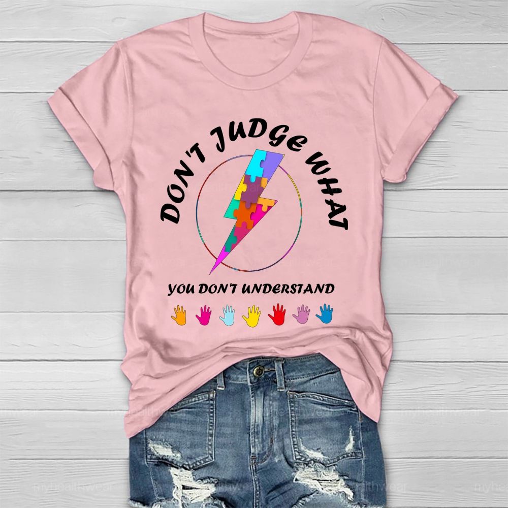 Don't Judge What You Don't Understand Puzzle Lightning Graphics Healthwear T-shirt