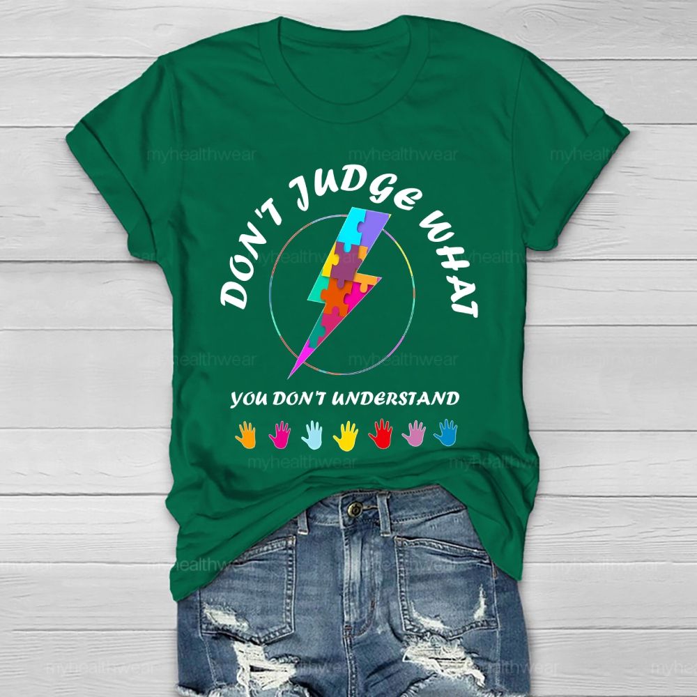 Don't Judge What You Don't Understand Puzzle Lightning Graphics Healthwear T-shirt