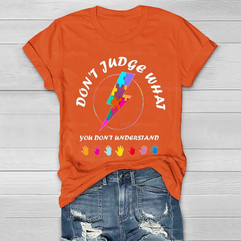 Don't Judge What You Don't Understand Puzzle Lightning Graphics Healthwear T-shirt