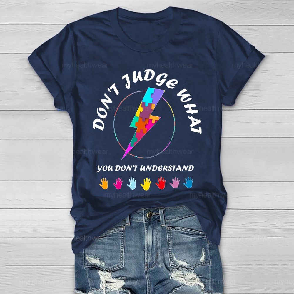 Don't Judge What You Don't Understand Puzzle Lightning Graphics Healthwear T-shirt