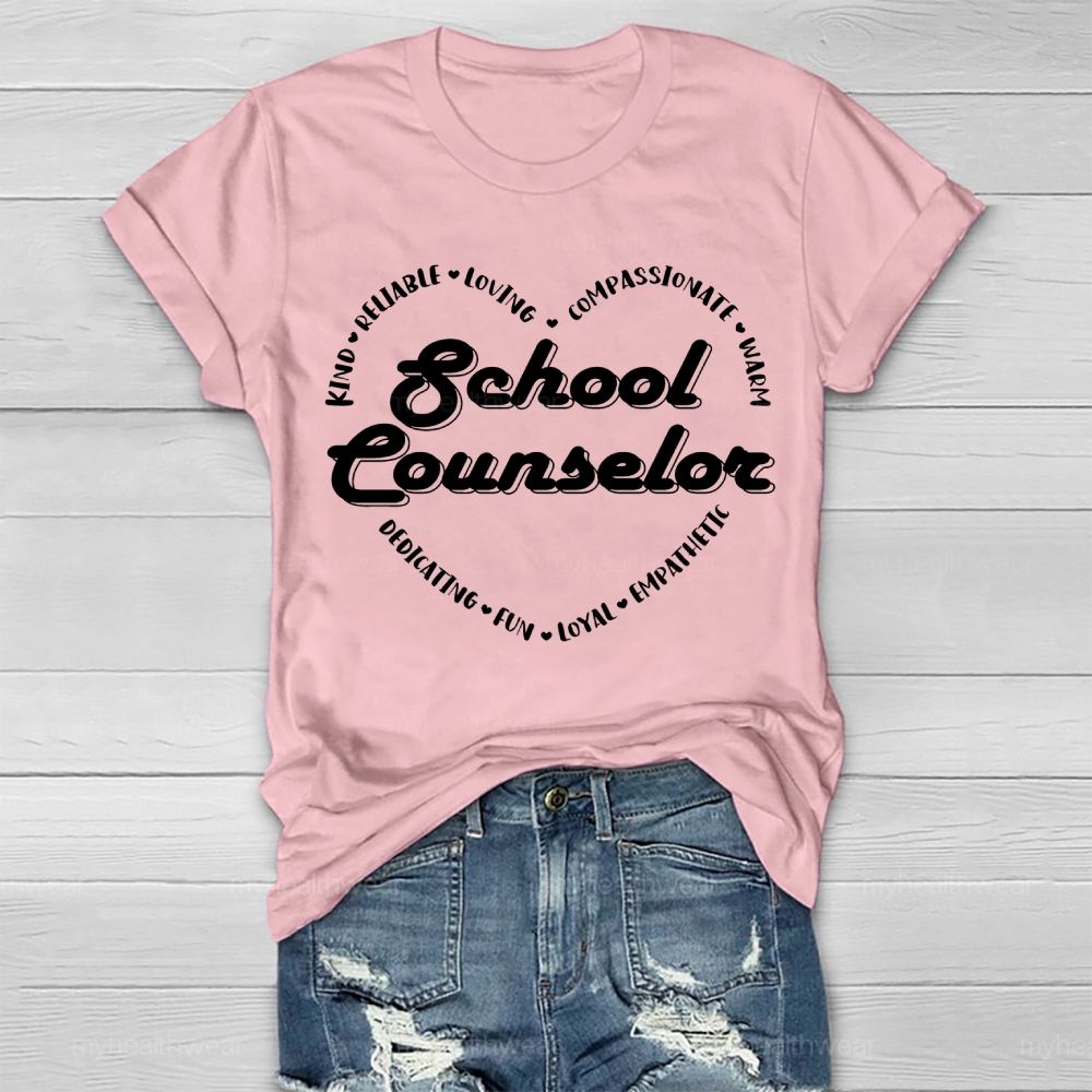 School Counselor Kind Heart Letters Healthwear T-shirt